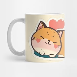 Sleepy Cat Valentine's Day Mug